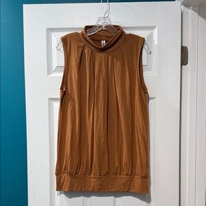 Zenana Outfitters Sleeveless Tan Blouse